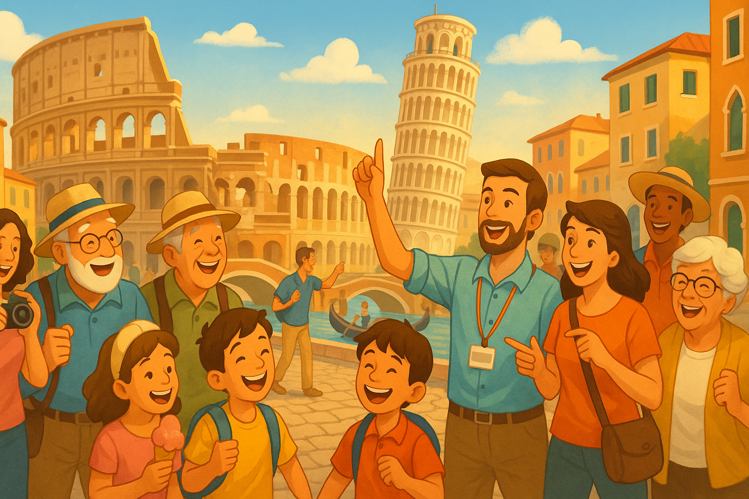 Italian tours for all ages having a good time
